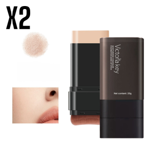 Korean Double-Headed Foundation Stick with Brush Water Light Foundation Stick Eraser Concealer Stick Waterproof and Sweat-Proof Authentic水感双头粉底棒