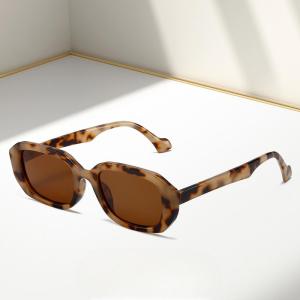 JN IMPRESSION Fashion Oval Small Frame UV Protective Travel Sunglasses Fashionable Tortoiseshell Sunglasses