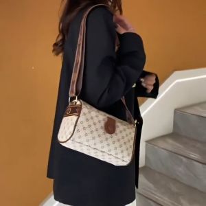 Women’s Fashion Boston Retro Shoulder Bag wide Strap Large Capacity Sling bag for Women 7123