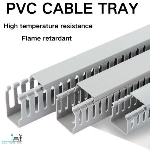 PVC Cable Tray Raceway KitOpen Slot Wiring Raceway Duct with Cover Cable Management System to Hide Under Desk TV Computer Power Cords