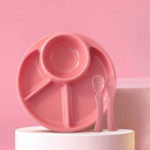 Peralatan Makan Sendok Dan Garpu Untuk Mangkuk Piring Anak Gaya sederhana Alokasikan Makanan Pelengkap Peralatan Makan Bayi