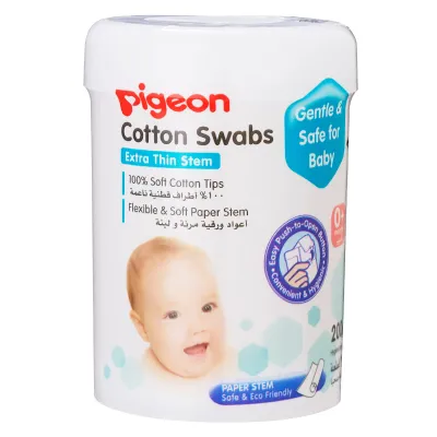 Pigeon Cotton Swab Thin Stem 200pcs