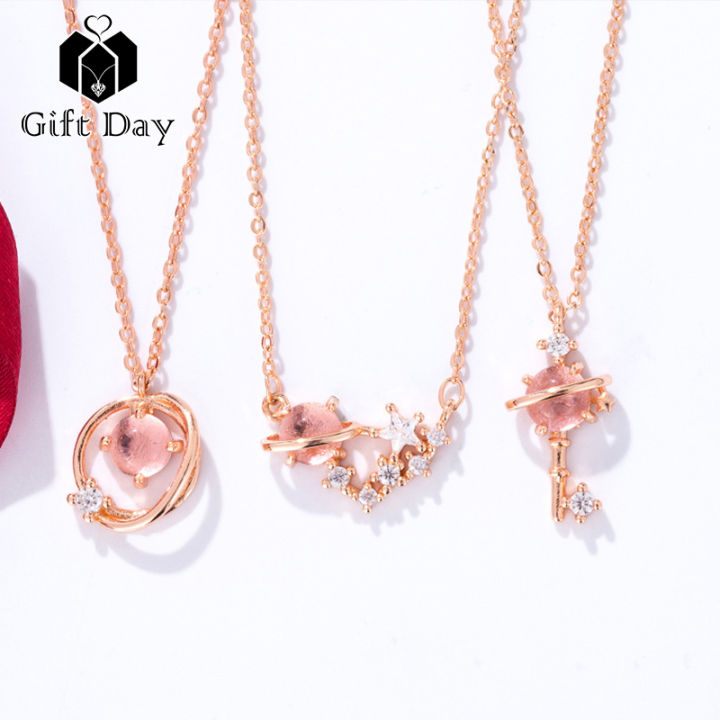 pendant necklace birthday gift jewellery for girlfriend 【Gift Day】3Pcs Star Key Necklace Style Pink Pour Necklace Pendants  Jewellery Girls Student Girlfriends Girls Ceremony Birthday Gift Lazada PH