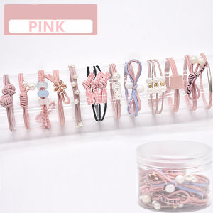 12PCS/Set New Women Girls Hair Tie Elegant Flower Pearls Bow Elastic Hair Bands Sweet Scrunchies Headband Rubber Bands Hair Accessories