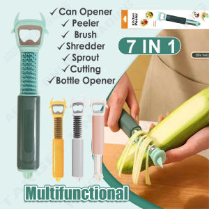 7in1 Multifunctional Peelers Kitchen Vegetable Fruit Slicer Can Opener Portable Non-slip Handle / Pengupas Serba Guna