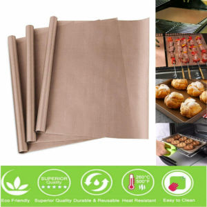 [30cm*40cm]HTVRONT 3 pcs Teflon Sheet PTFE Heat Press Pad Reusable Non-Stick Mat Reusable Baking Sheets Food Grade BBQ Paper Heat Resistant Washable for Craft Project Cloth