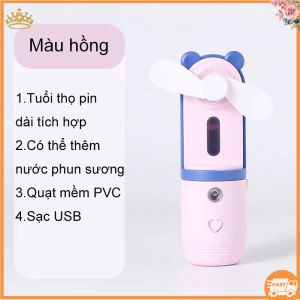 Quạt Phun Sương Nano Mini Cầm Tay Tạo Độ Ẩm Không Khí Không Gây Tiếng Ồn Nhỏ Gọn Tiện Lợi Thích Hợp Mang Theo Kèm Dây Sạc USB