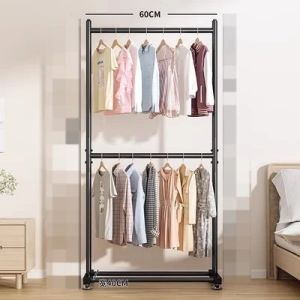 SHENAR !! GANTUNGAN 2 TINGKAT /RAK GANTUNGAN BAJU BESI 2 SUSUN ESTETIK / MINIMALIS ADA UKURAN RAK GANTUNGAN BAJU GAWANGAN BERDIRI DOUBLE HANGER