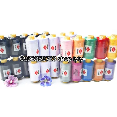 1 Vỉ 10 Cuộn Chỉ Lớn May Vá Quần Áo(Có 3 Loại :TRẮNG ĐEN ĐỦ MÀU)