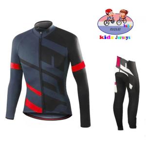 New Spring/Autumn Kids Cycling Jersey Sets Maillot Ropa Ciclismo Quick Drying Boys Long Sleeve Solid Color Mountain Bike Uniform
