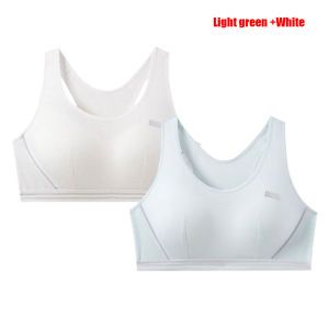 2 Pack Students Girls Bra Sports Bra Underwear with Fixed Bust Pad for Teenage Girl 13-18 Years