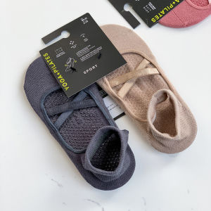 【2Pairs/Set】Ladies Yoga Pilates Socks Breathable Sweat-absorbent Cotton Non-slip Home Floor Socks