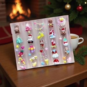💙🌠🌠 แม่พิมพ์เล็บซิลิโคนสำหรับตกแต่งเล็บซานตาคลอสมนุษย์หิมะขนมปังขิง3D คริสต์มาสเครื่องมือแม่แบบทำเล็บแบบทำมือ