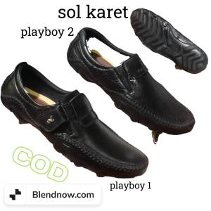 Sepatu Pria Playboy Slip-On Sepatu Pantopel Casual Bahan Kulit Sol Dijahit Keliling Nyaman Awet