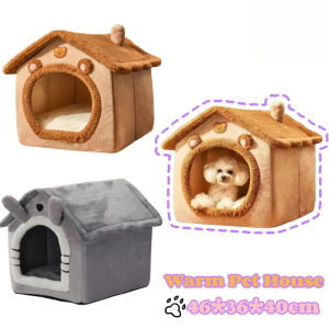 Pet Warm House Small Dogs Semi Enclosed Pet House Villa Cat Dog House Warmth Universal Cat Bed