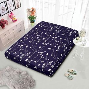 Sarung Kasur Busa Resleting Homemade Motif Bunga Hitam Ukuran 90x200 dan 120x200 Bahan Polycina