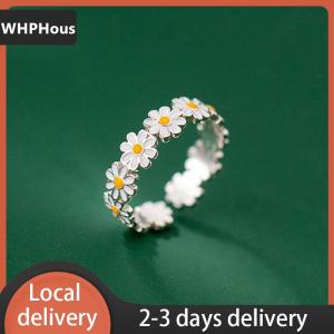 [COD] WHPHous Ship within 24 hours Vintage Daisy Flower Rings For Women Cute Flower Ring Adjustable Open Finger Ring Wedding Engagement Rings Trends Female Jewelry