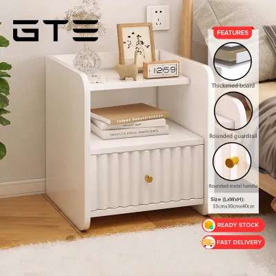 GTE Single/Double Drawer Bedside Table Simple Modern Bedroom Bedside Storage Rack Style Simple Small Bedside Cabinet - Fulfilled by GTE SHOP