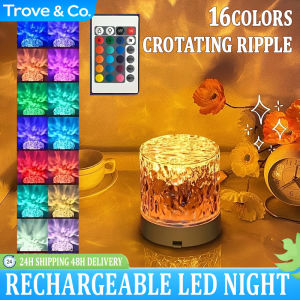 MLADEN Water Ripple Lamp LED Light Ambient Night Light 16 Color Changing RGB Crystal Lamp