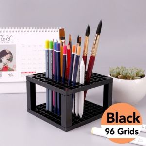 96 Grids Brushes Organizer Holder Detachable Plastic Brush Pen Storage Holder Portable Painting Brush Storage Box Stationery