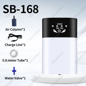 BayanMart Portable USB Mini Oxygen Pump for Fish Tanks with Rechargeable Lithium Battery and Silent Mode