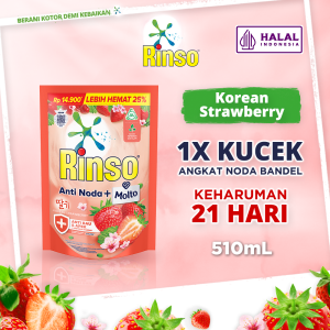 Rinso Molto Detergent Cair Deterjen Anti Noda Korean Strawberry 510 mL