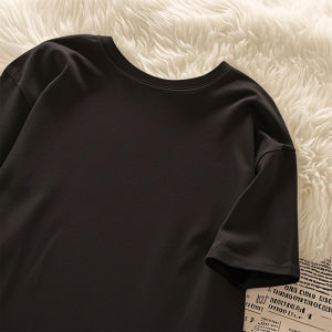 【100% cotton】 Korean retro digital print round neck oversized raglan loose T-shirt for women Top