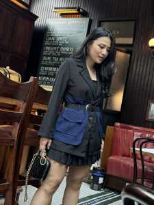 [VM] - 9005- Blazer Saku Kombinasi/Bahan Twill