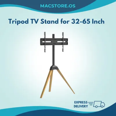 Heavy Duty Tripod TV Stand for 32-65 Inch Flat Screen Height Adjustable Portable LCD TV Floor Stand with ±25° Tilt
