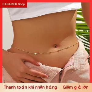 CS Cô Gái Đơn Giản Tim Đính Cườm Bụng Chuỗi Cho Phụ Nữ Thời Trang Kim Loại Bãi Biển Bikini Eo Chuỗi Đồ Trang Sức Cơ Thể Phụ Kiện