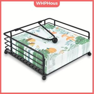 WHPHous Napkin Holder Flat Napkin Dispenser Square Iron Paper Holder For Kitchen Dining Room Restaurant Decoration
