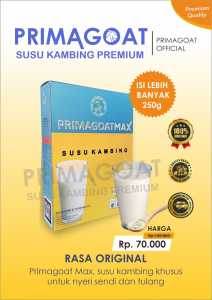 Susu Kambing Etawa Asli Primagoat Max Atasi Nyeri Sendi Asam Urat Kesehatan Pernafasan dan Ibu Hamil Rasa Original 250gr
