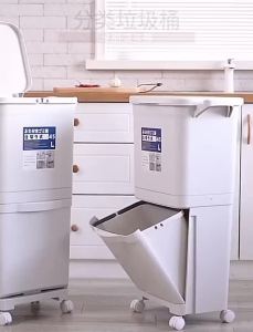 Double layer Trash Dustbin dry and wet separation trash ho kitchen with Lid Sorting  Trash Dustbi