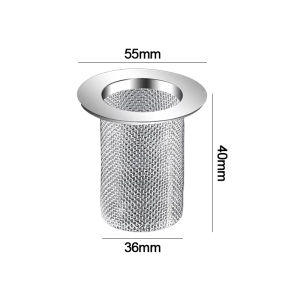 Stainless Steel Sink Filter Bathroom Floor Drain Mesh Filters Anti-clog Hair Catcher Kitchen Sink Leak Proof Net Strainer