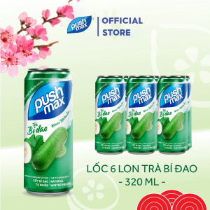 Lốc 6 Lon Nước Trái Cây Trà Bí Đao Pushmax (320ml x 6 Lon)