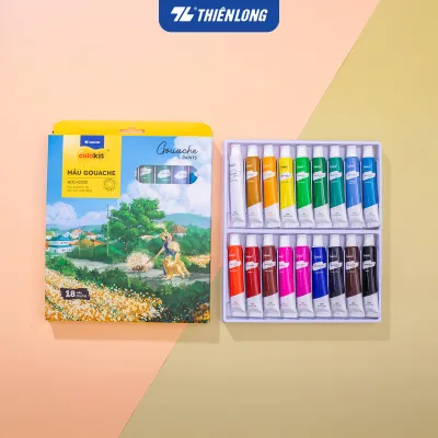 Bộ 12/18/24 màu Gouache dạng tuýp 12ml Thiên Long Colokit