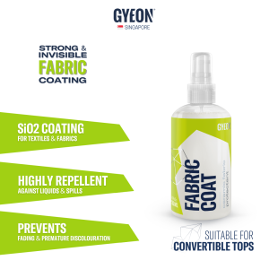 GYEON Q2 FabricCoat 120ml - Automotive Car Care Strong Invisible Waterproof Fabric Textile Coating