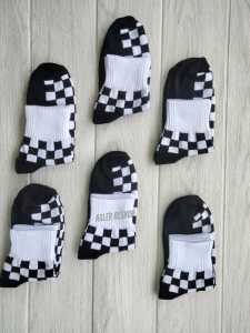 12 pasang kaos kaki  sport  pendek pria motif kotak/catur ukuran 3/4 di atas mata kaki