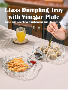 Personalized Glass Dumpling Plate Snack Fruit French Fries