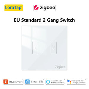 SDSXLoraTap EU/US Tuya ZigBee 3.0 Light Crystal Tempered Panel Switch Breaker Smart Life App Remote Control by Alexa HomeFYK