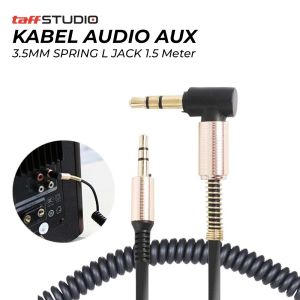 Kabel Audio AUX Speaker Mic Microfon 3.5mm Spring L Jack 1.5m