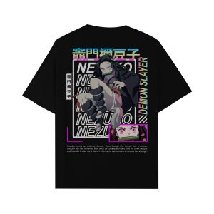 CallOut | Kaos Anime Demon Slayer Karakter Nezuko Sablon Reflektif Rainbow Bahan Cotton Combed 24s High Quality