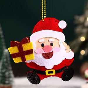 KANNERT Ông già Noel dây chuyền Giáng sinh tự làm Cây thông Noel Tất Giáng Sinh Vật trang trí Giáng sinh bằng vải không dệt Trang trí nhà cửa Người tuyết Đồ chơi Giáng sinh Trường mẫu giáo