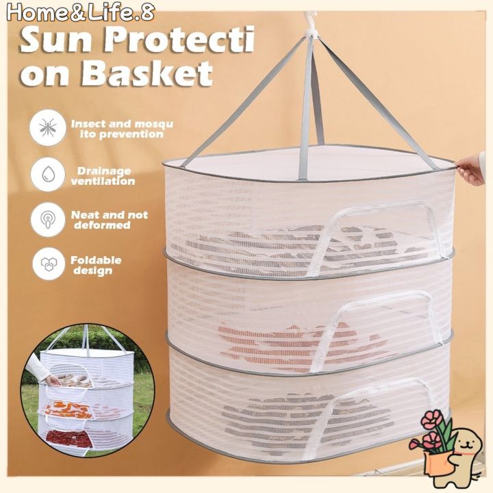 Clothes Drying Net Drying Basket Windproof Drying Basket Foldable Polyester Underwear Drying Net Household Supplies