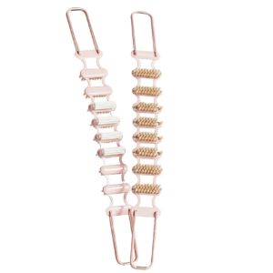 FFBH 2-in-1 Rubbing Back Strip massage roller Double-sided Back Scrubber Massager Reusable Extended Bath Brush for Sludge Removal 6K4N7