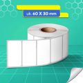 Klik-Beli Kertas Thermal Sticker 60x30 mm Isi 1000 Pcs/Roll Kertas Tempel Print Resi Label Paper Barcode. 