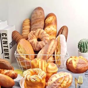 Artificial Bread Cake Toast Soft PU Baguette Model Food Fake Bread Simulation Ornaments Baking Shop Decor Photography Props