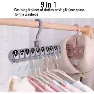 GANTUNGAN MAGIC HANGER FOLDABLE GANTUNGAN BAJU LIPAT AJAIB 9 IN 1