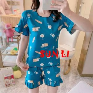 SUN LI | SBT07 | SETELAN BAJU TIDUR / PIYAMA HOTPANT KAOS IMPORT BEST SELLER