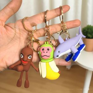 RANZH 3D Printed Toy Tung Tung Sahur Keyring Creative Wooden Stick Anime Figures Pendant Action Figurine Funny Doll Shan Hai Jing Character Keychain Kids Birthday Gift